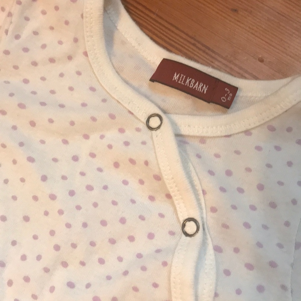 Milkbarn Organic Footie Lavender Dot